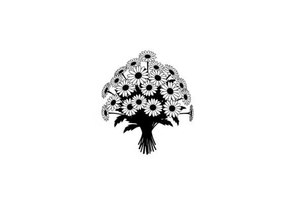 Black Silhouette Bouquet: Graphics & Illustrations