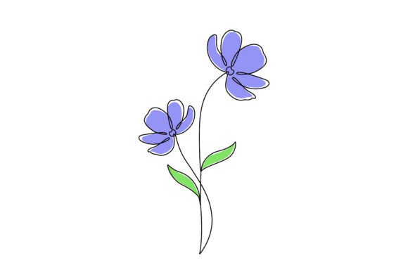 Blue Flowers Plant Blooming Petal Graphics & Illustrations