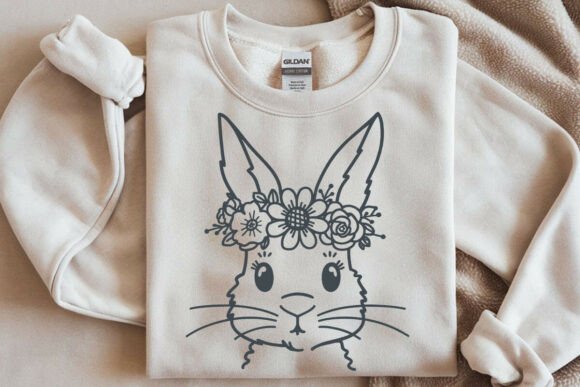 BUNNY SVG, Bunny with Floral Crown