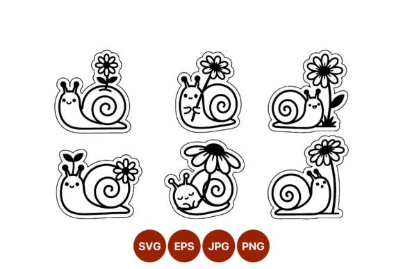 Cartoon Snails Graphics: Fresh Illustrations for Brands