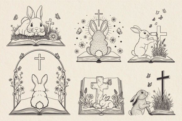 Christian Easter Bunny Book Jesus SVG: Graphics and Crafts for Faith-Based Content