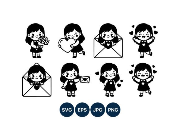 Cute Girl Hearts Vector Graphics & Illustrations Review