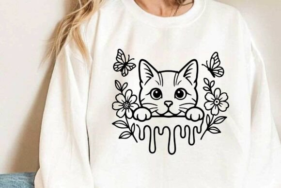 Dripping Cat Clipart: Graphics & Illustrations