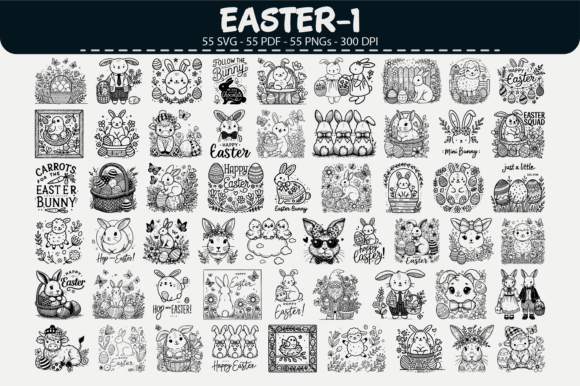 Easter Bunny Clipart – 55 Designs