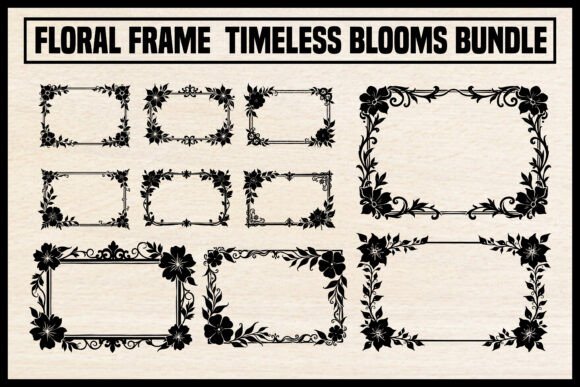 Floral Frame Timeless Blooms Bundle El: Graphics & Crafts for Elegant Design
