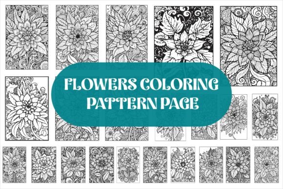 Flower Colouring Pages Gathering Beauty: Graphics for Crafts