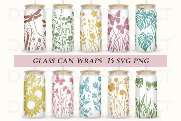 Flowers Can Glass Wrap: Graphics & Illustrations
