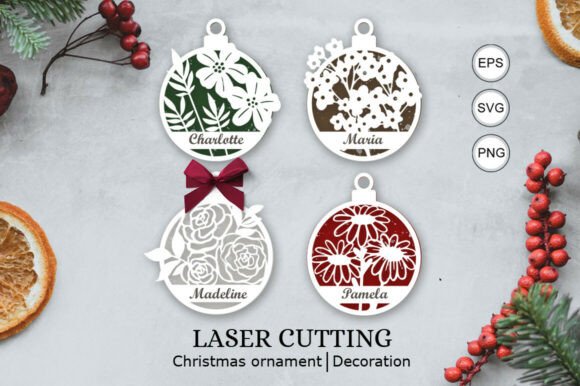 Flowers Christmas Personalized Ornaments