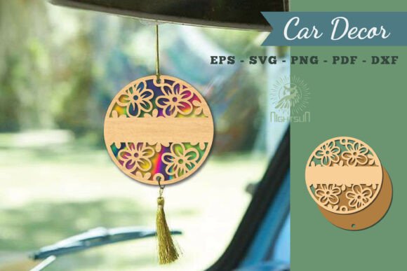 Flowers Lasercut Car Decoration SVG 2