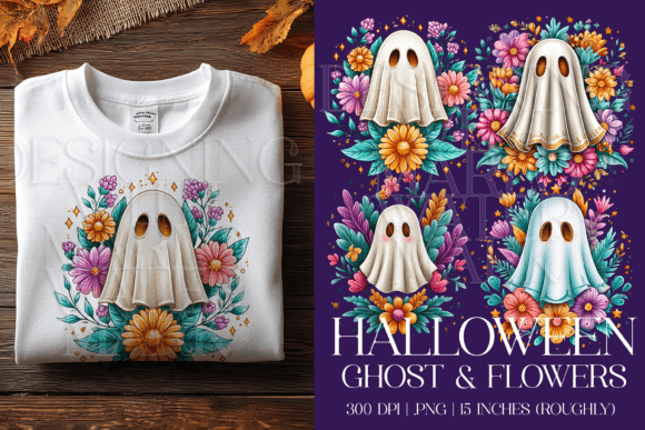 Ghost Flowers PNG: Spooky Graphics & Illustrations