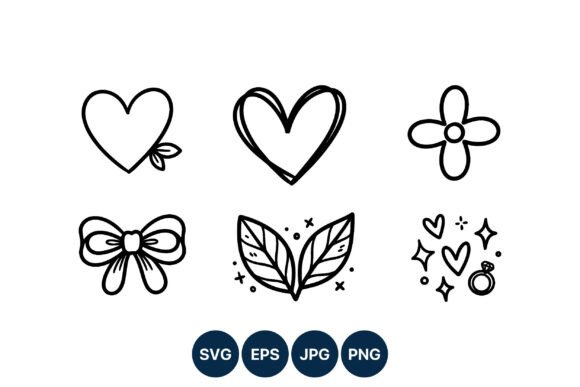 Hand Drawn Hearts & Flowers: Graphics for Illustrations