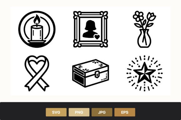 Memory Candle Icons: Graphics and Illustrations