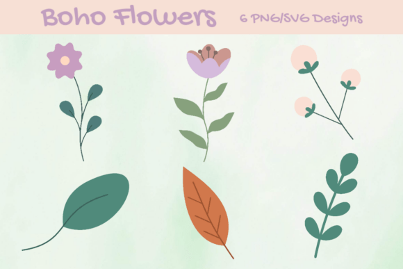 Muted Floral Sprigs: Graphics for Crafts