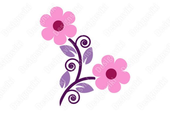 Purple Flowers Graphics & Illustrations for Branding
