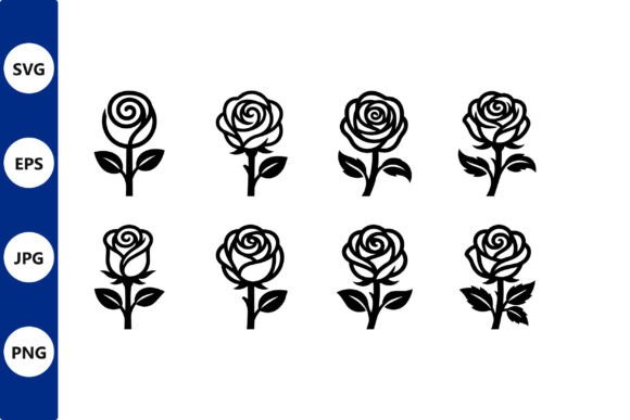 Rose Silhouette Set: Bold Graphics & Illustrations