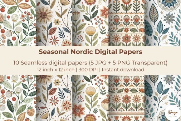 Seasonal Nordic Digital Papers