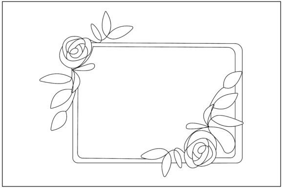 Skateboard Roses Line Art: Graphics & Illustrations