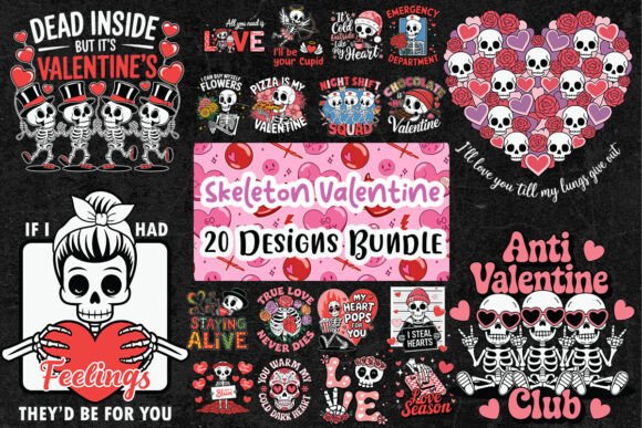 Valentine Skeleton SVG Bundle