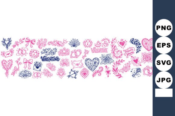 Vintage Floral Valentine SVG Set for Graphics and Crafts