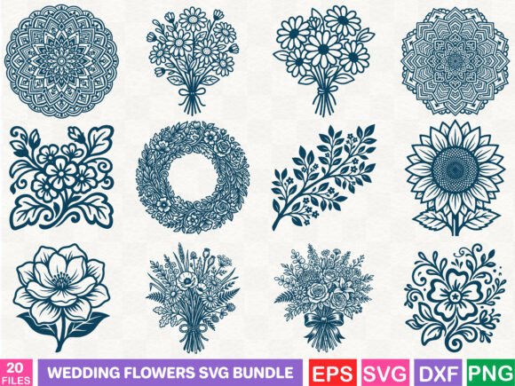 Wedding Flowers SVG Bundle: Premium Graphics & Illustrations